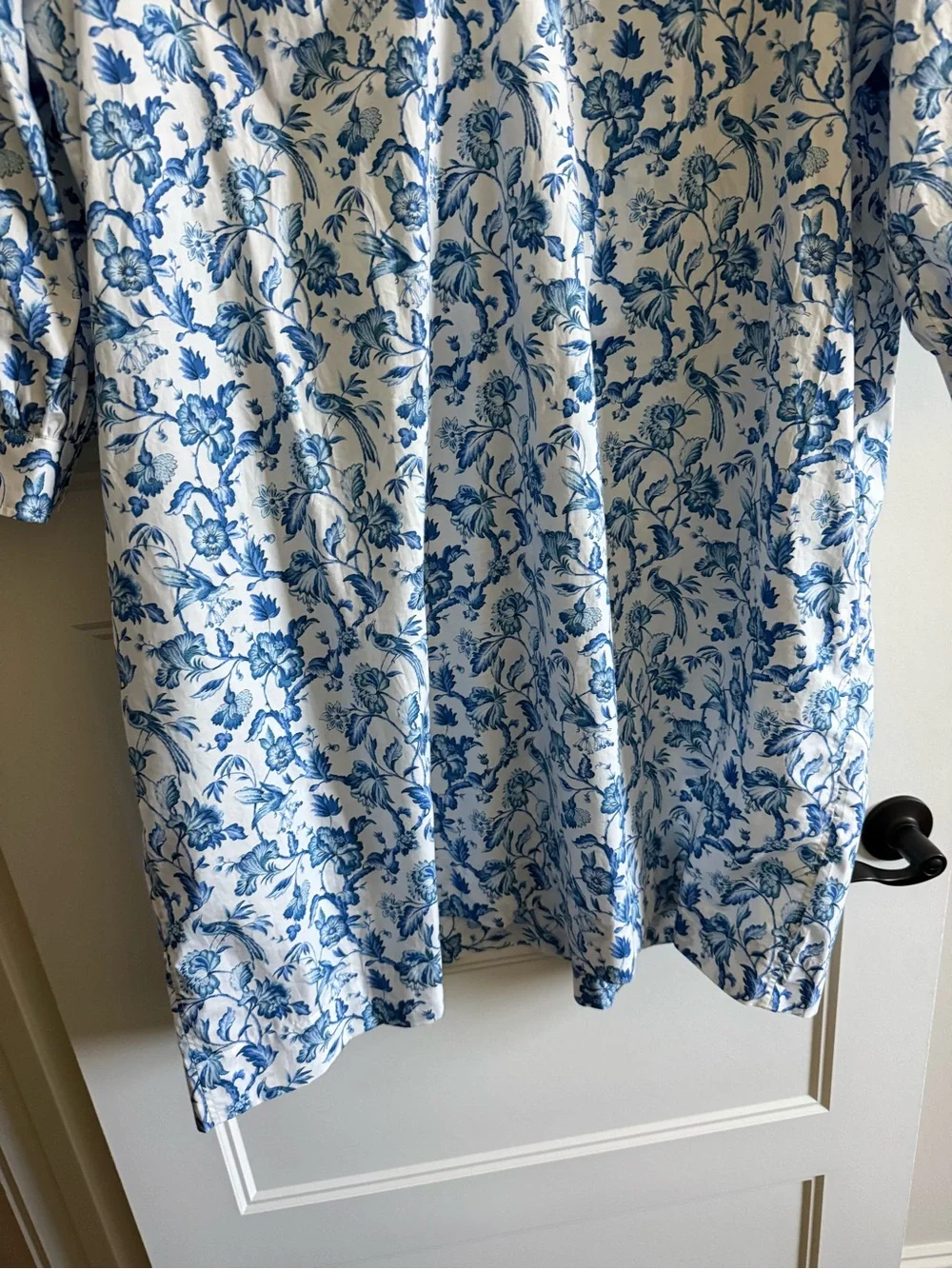 Ann Mashburn Blue & White Floral Belted Dress XL